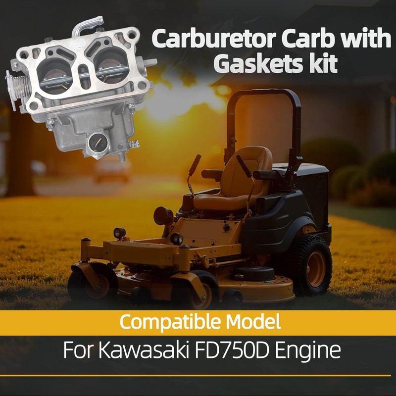 JAVOUKA Carburetor Carb with Gaskets kit, for Kawasaki FD750D Engine,