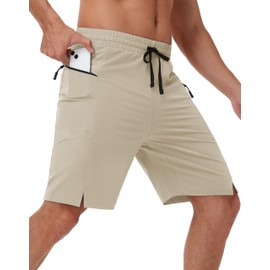 MIVEI Mens 9" Swim Trunks Board Shorts - Swimwear Bathing Suit Beach Short with Zipper Pockets - No Mesh Liner Quick Dry