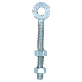 Swing Gate Long Eye Bolts Hinge + Nuts Adjustable Zinc Plated 12 x 150mm 1pc