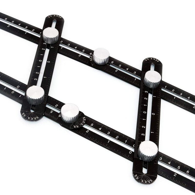 NUZAMAS Aluminum Alloy Multi-Angle Ruler, Angle Luiser Instant Template, Metal