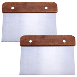 DAWRIS Premium Dough Card Dough Scraper Made of Stainless Steel 15 cm Large with Wooden Handle - Baking, Accessories, Sourdough