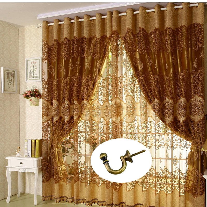 DWENT Bronze Curtain Holdbacks 2Pcs - Heavy Duty Zinc Alloy