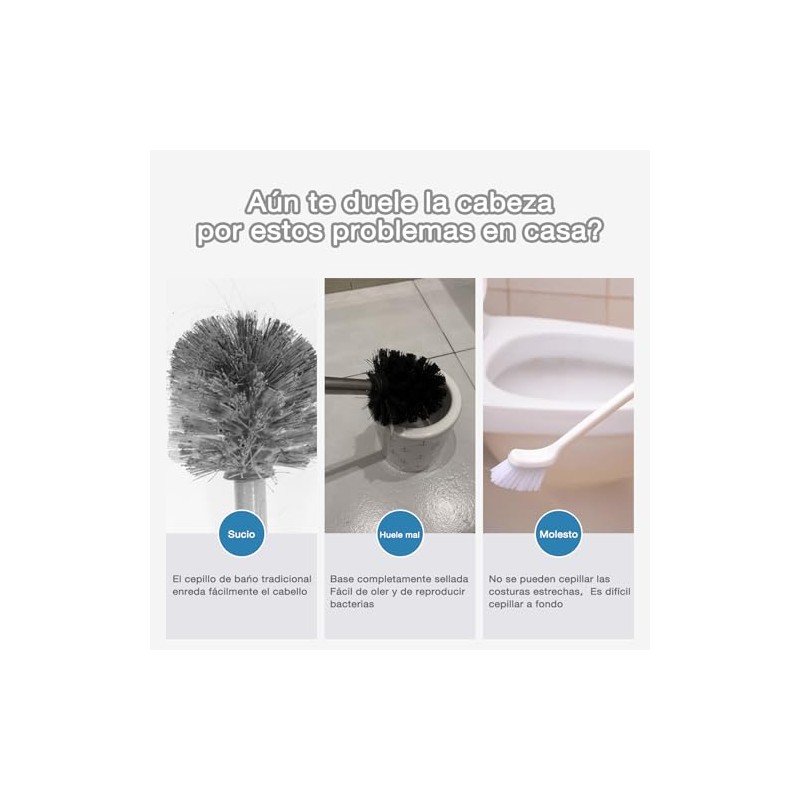 Juego de Cepillo Escobilla Inodoro de Silicona 3 en 1