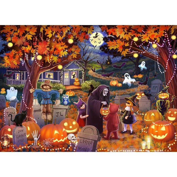 HUADADA Jigsaw Puzzles for Adults 1000 Pieces, Horror Night Interlock