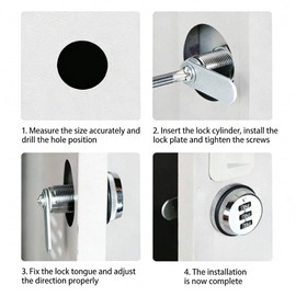 QANYEGN Combination Cam Lock, Cabinet Combination Locks, 3 Digit Combination Latch for Mailboxes, Drawers, Lockers, etc(30.5 19~23Meterm Cabinet Thickness)
