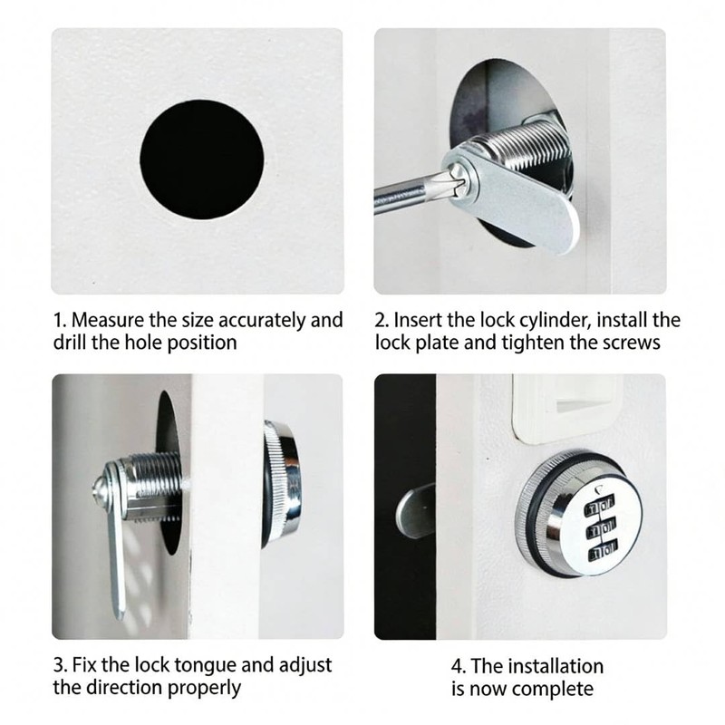 QANYEGN Combination Cam Lock, Cabinet Combination Locks, 3 Digit Combination
