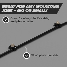 THE CIMPLE CO - Mini Wire Cable Clips, Electrical Wire Cable Clip, 1/10 in (3 mm) Screw Clip and Fastener, Black (100 Pieces per Bag)