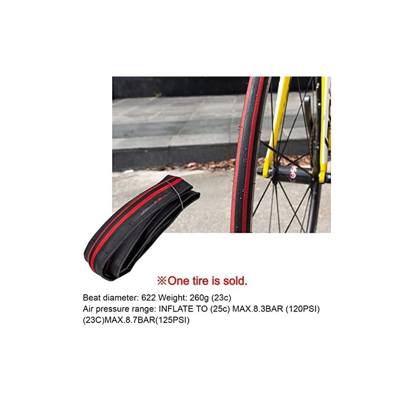 GORIX Road Bike Slick Tire 700×23C or 700×25C Cycling Bicycle
