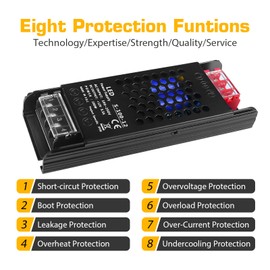 Ultra Thin 12V 100W Power Supply, 12 Volt 8.3A Switching Power Supply, 110V AC to 12V DC Converter, LED Driver Industrial Transformer for 12V LED Strip Light, Computer Project, AC 100V-250V Universal