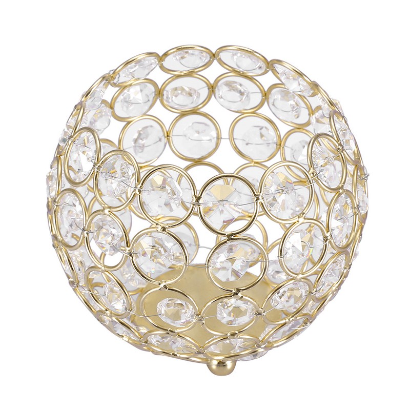 Crystal Tea Light Candle Holders Wedding Decor Table Centerpieces (Gold
