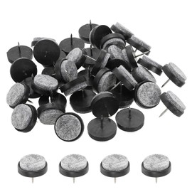 PATIKIL 28 mm Nail-on Felt Pads, 72 Pcs Round Felt Furniture Sliders Pads Heavy Duty Floor Protectors for Wooden Chair Sofa Cabinet Table Leg Feet Hardwood Floors, Black