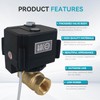 BACOENG Motorized Ball Valve, 2 Wire Auto Return 1/2" Brass