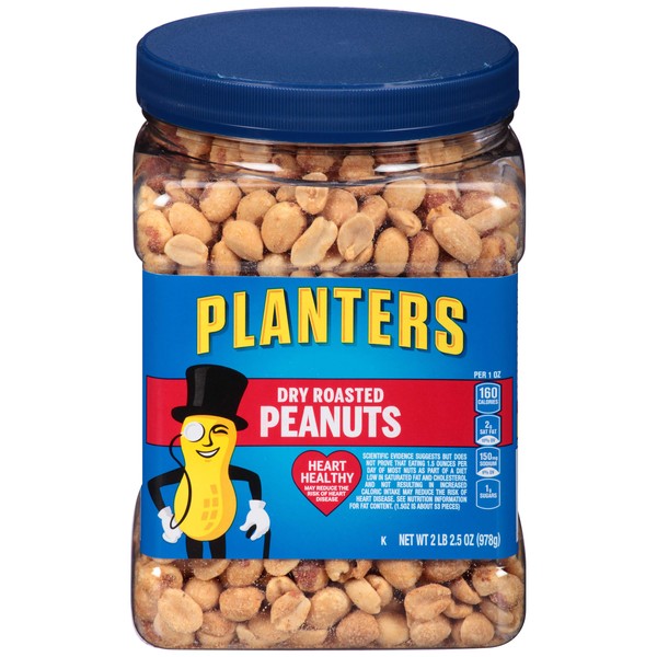Planters Dry Roasted Peanuts, 34.5 oz Jar (Pack Of 3)