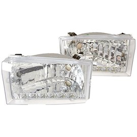 Spec-D Tuning LH-F25099-RS Ford F250 F350 F450 F550 Smd Diamond Chrome Headlights Clear Head Lamps