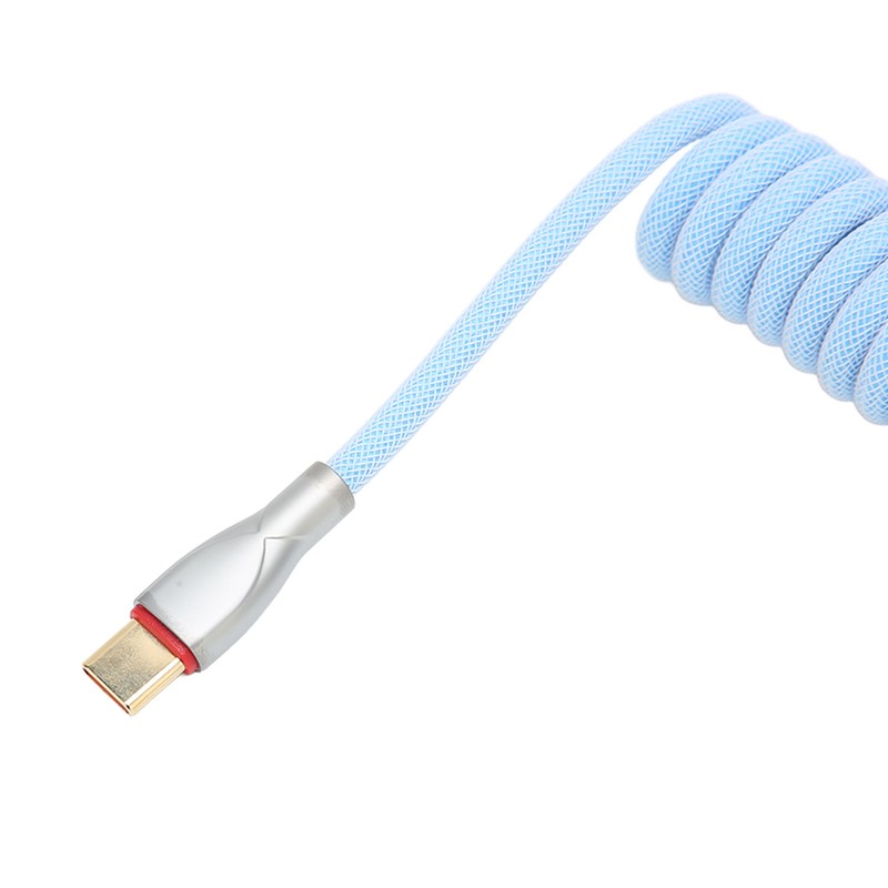 Mechanical Keyboard Cable Double Sleeve Custom Coiled with Detachable Metal