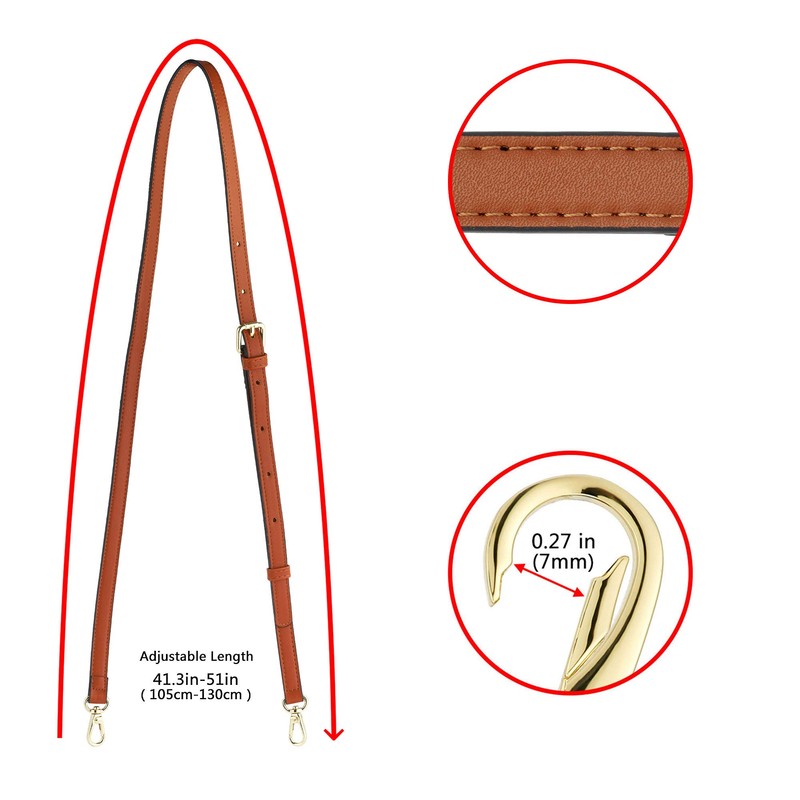 Women's Leather Shoulder Strap, Shoulder Strap for Purse, Handbags, Adjustable