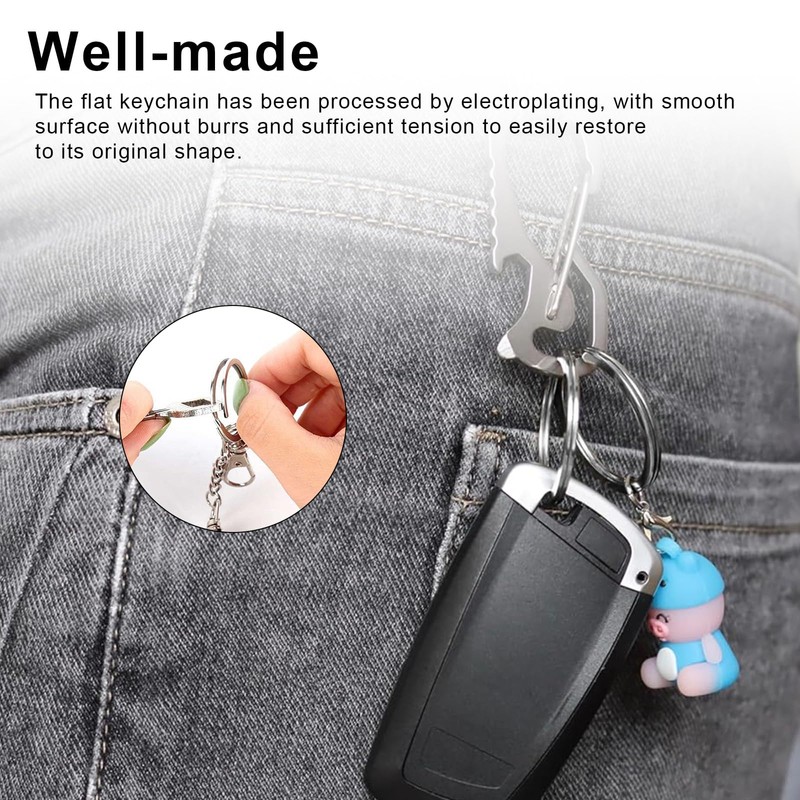 KLEHOPE Pack of 150 Key Ring Blanks Silver Key Ring
