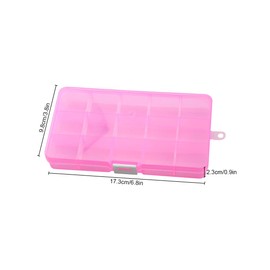 Lotsdonxia 15-Compartment Jewellery Storage Box – Clear Plastic Organiser with Adjustable Dividers for Beads, Earrings, and Small Accessories (Pink)