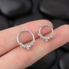 OUFER 16G 316L Stainless Steel Daith Earrings Hoop Cluster CZ