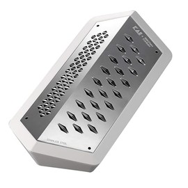 KAI Janus Grater, White, Stainless Steel, Dimensions 23.3 x 11 x 5.5 cm with Collection Container, Kitchen Grater, Universal Grater with 2 Sides
