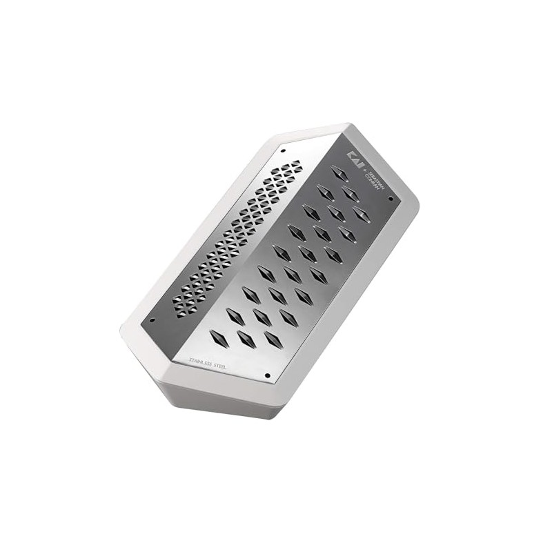 KAI Janus Grater, White, Stainless Steel, Dimensions 23.3 x 11