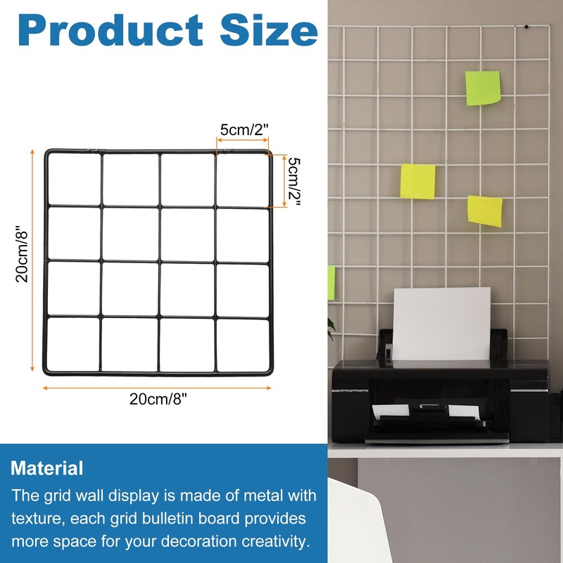 sourcing map 2Pcs Wire Wall Grid Panel, 8" x 8"