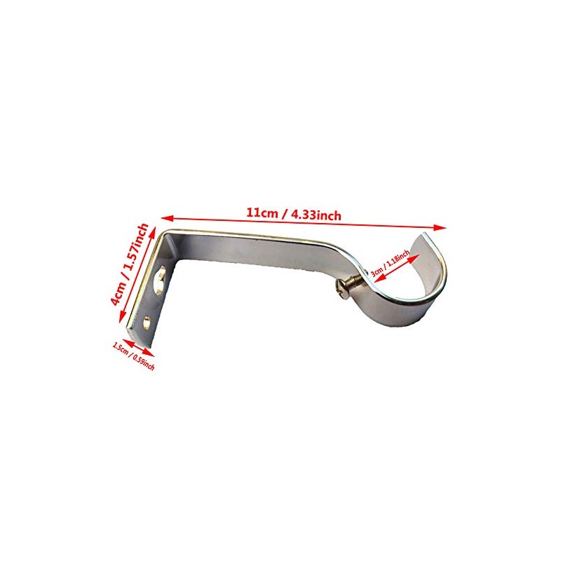 Curtain Pole Bracket Metal Heavy Duty Rod Wall Brackets Holder