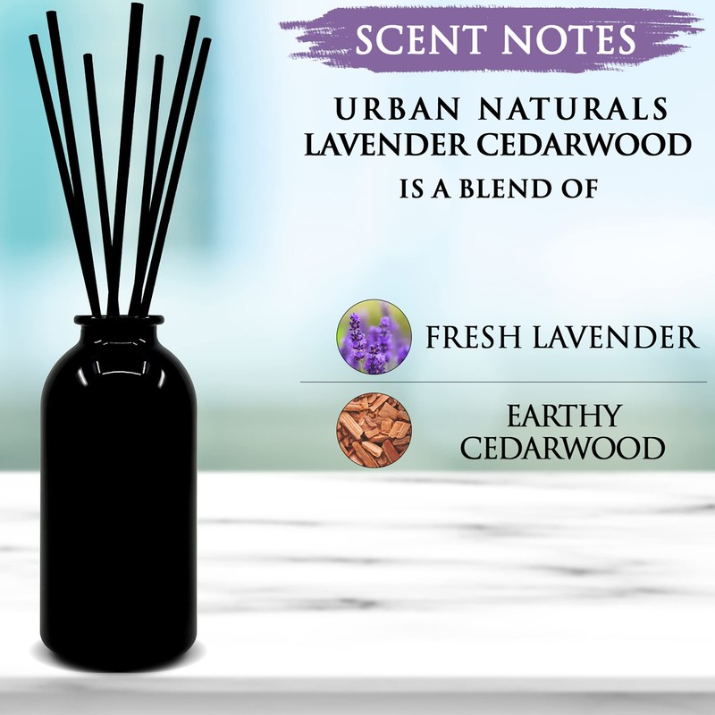 Urban Naturals Lavender Cedarwood Reed Diffuser Oil Set with Reed