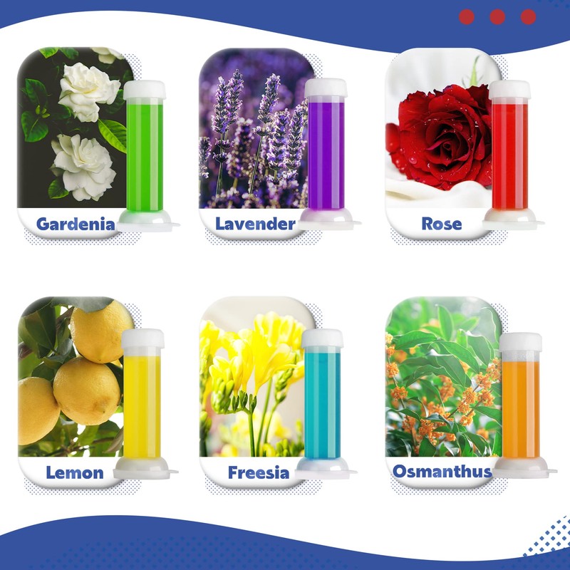 TaikaoQi Toilet Gel Stamp, 6Pcs/72 Count Flower Fragrance Bathroom Deodorizer