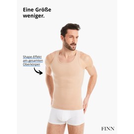 FINN Men's Figure-Shaping Compression Shirt with Tummy Control Effect - Sleeveless Shapewear Tank Top Made of Cotton - Body Shaper Vest for a Flatter Stomach, skin-coloured