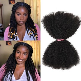 Teresa Springy Afro Twist Human Hair for Braids and Dreadlocks, Natural and Soft pre Fluffed Spring Twist Hair Can be Dyed and Bleached (22 Inch, 50g/Pack)