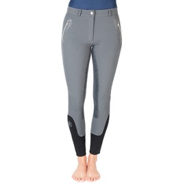 Pfiff 102675 Indira Jodhpurs Imitation Leather Full Seat Women's Riding Breeches Grey 46