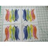 IHR Two Decorative Luncheon Napkins for Decoupage "Hand Stamped Fish"