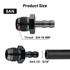 EVIL ENERGY 8AN Male to 5/16" Barb Push on Fitting Adapter Aluminum