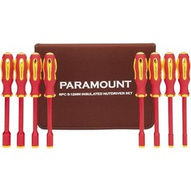 Paramount Metric 8-Piece Ergonomic Insulated Nut Driver Set: 5mm to 12mm