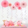 Hocansen 6PCS Hanging Paper Fans Set 8/12/16in Party Decoration Paper