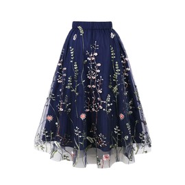 AXOE Women's Tulle Skirt Long Maxi Skirt Festive A Line Elegant, F04