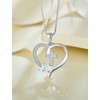 PYNZY 925 Sterling Silver Cross Pendant for Women, Heart Necklace