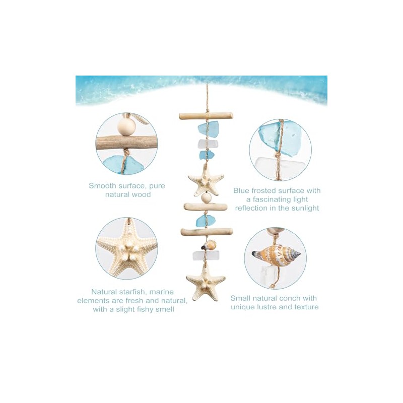 Coastal Starfish and Seashell Wall Decor with Driftwood