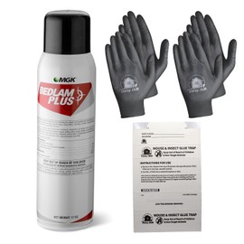 Bedlam Plus Aerosol Insecticide + 2 Pairs of Gloves and 2 Glue Boards
