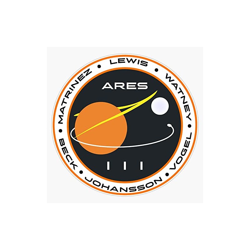 The Martian Mission Patch Sticker Bumper Sticker Vinyl Decal 5"