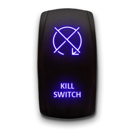 Kill Switch - Blue - STARK 5-PIN Laser Etched LED Rocker Switch Dual Light - 20A 12V ON/Off
