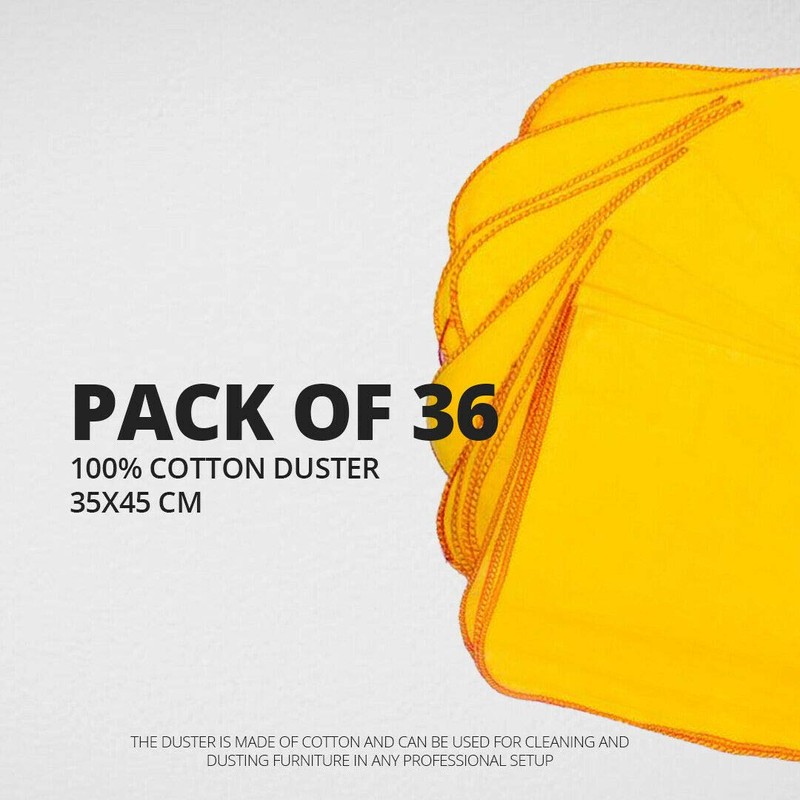 Jumbo Yellow Duster 100% Cotton Cleaning Cloth For Cleaning Thick