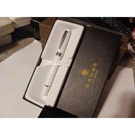 CROSS WHITE AND CHROME BAILEY ROLLERBALL PEN BRAND NEW DAD MOM $100 GIFT