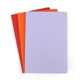 WETLOTE Notebook 3 Pack - 5 “x8”- Made of sustainable and excellent quality paper, simple, natural, portable and flexible design, suitable for office, school （light purple&orange&red）