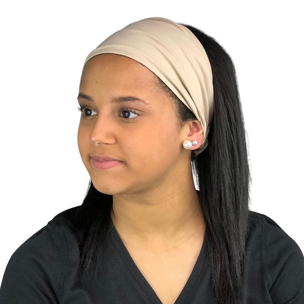 Satin Life Satin Lined Headband, Protective Style (Beige)