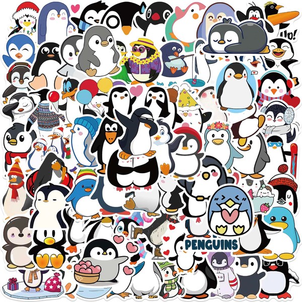 Rlynng 100Pcs Penguin Stickers, Penguin Face Stickers in Bulk, Cute