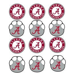 Sweets Party Treats 12 Alabama crimson tide, edible paper, cupcake cookie topper Roll Tide football