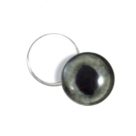 16mm Dark Gray Cat Glass Doll Eyes for Sculptures Jewelry Making or Taxidermy