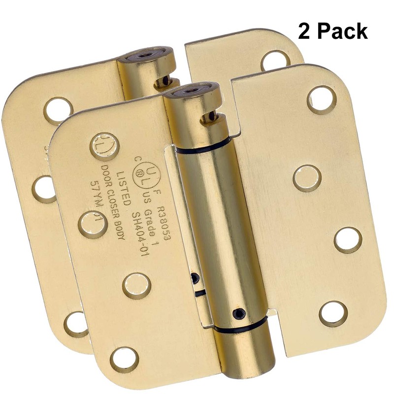 Dynasty Hardware Door Hinges, 4-Inch Spring Loaded Self Closing Hinges